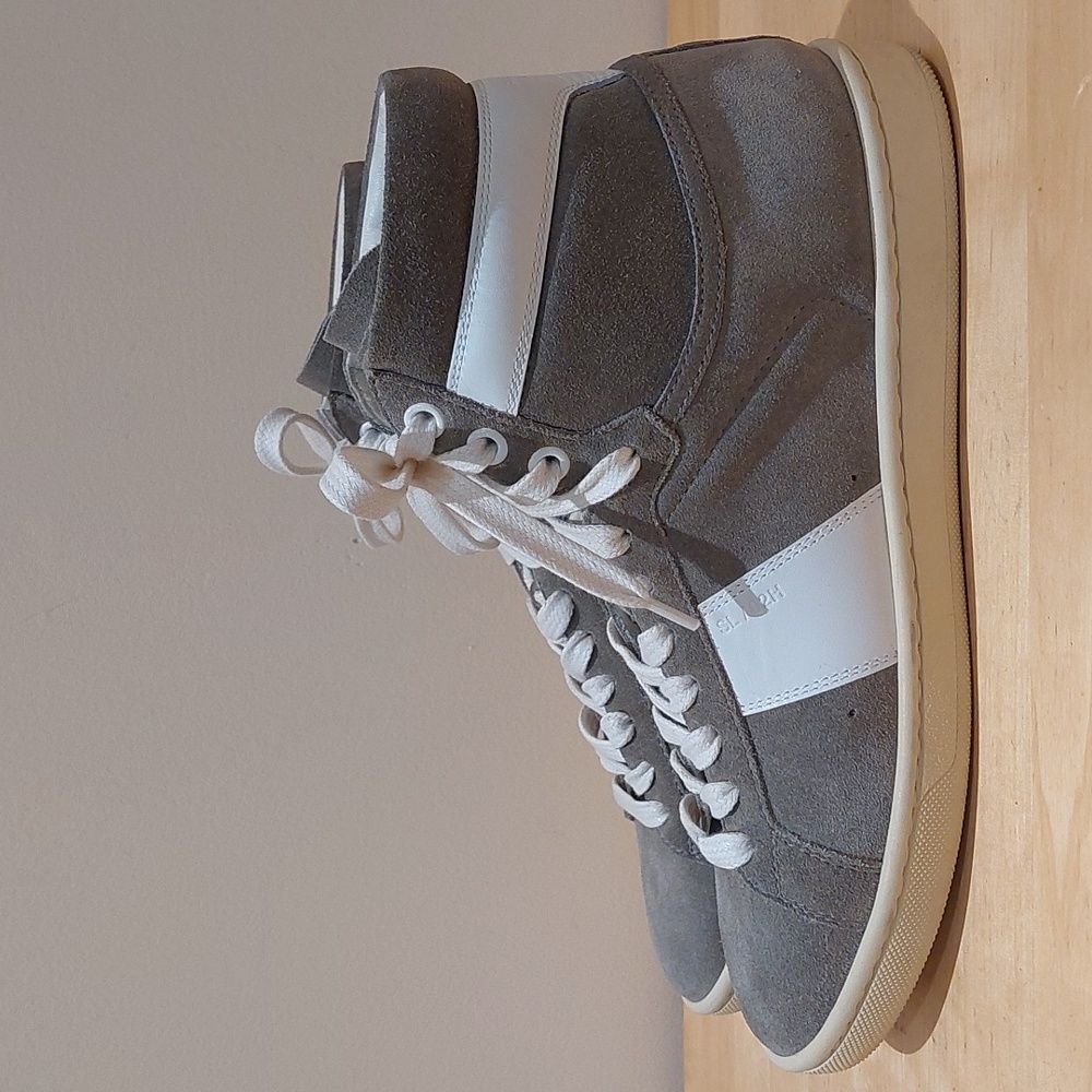 Saint Laurent Grey Suede High -Top Sneakers